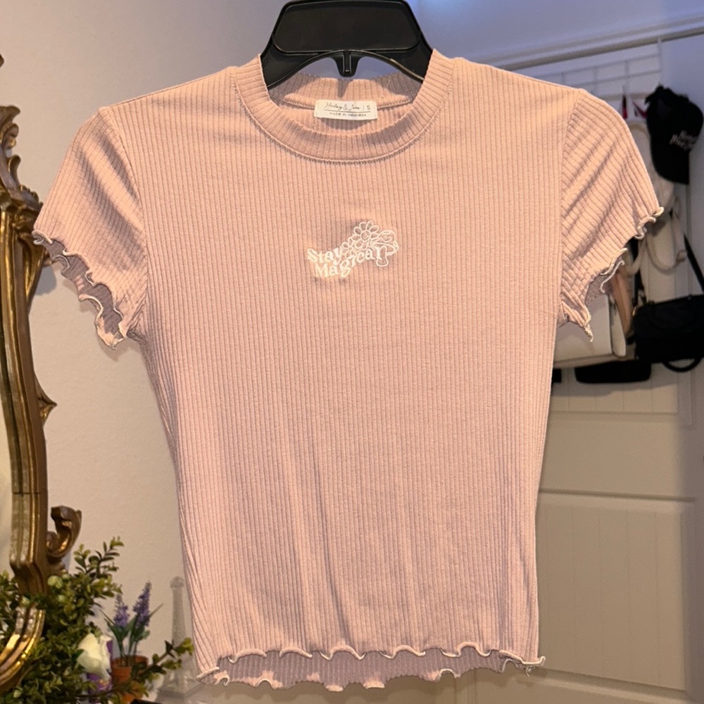 Stay magical tan crop top